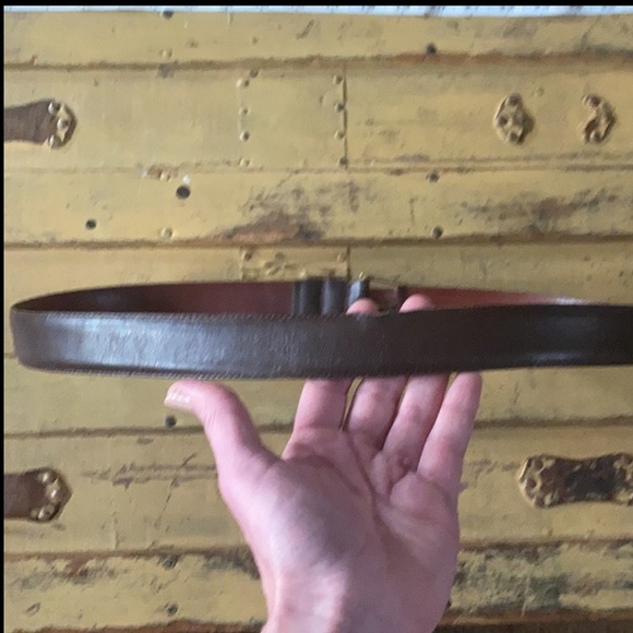 MENS VINTAGE COACH 100% LEATHER BELT BROWN VINTAGE GOLD HARDWARE MENS 38 WAIST - Picture 5 of 11